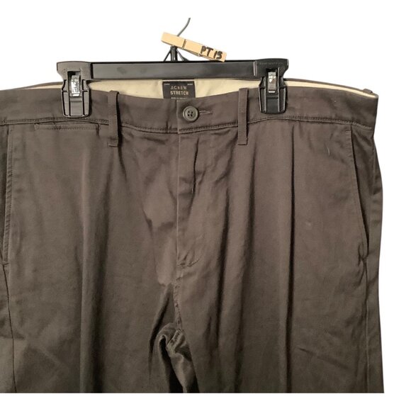 J.Crew Stretch Slim Fit Mens Pants W34 L32 Cotton/Elastane Blend Dark Brown - Picture 2 of 6